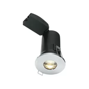 Image of Netlighting Shieldplus Fire Rated 1 Light Bathroom Recessed Light Chrome Plate,