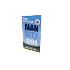 image of Manchester City FC Birthday Card & Badge EST