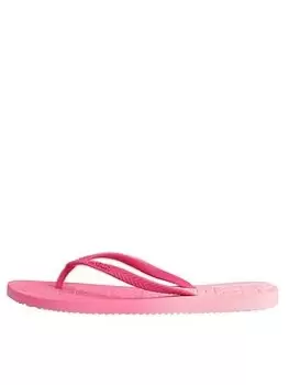 Image of Superdry Code Dip Dye Flip Flop- Pink Size M Women