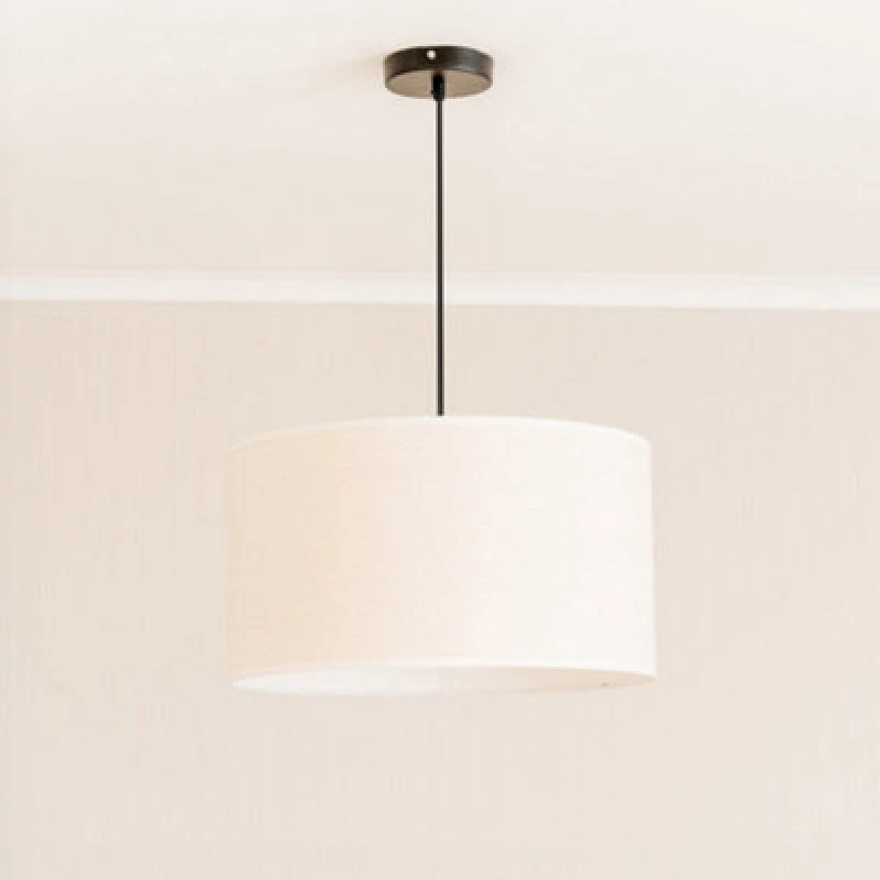 Image of ValueLights Eva Natural Linen Fabric Ceiling Floor Table Large Drum Lamp Shade White