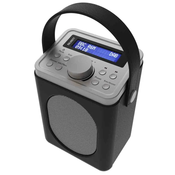 image of Majority Little Shelford Portable Dab/Dab+ And Fm Radio With Bluetooth, Alarm & Sleep Timer - Black & Grey