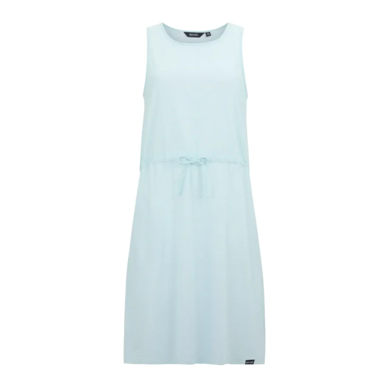 Image of Regatta Womens Amorie Cotton-Blend Jersey Dress in Baby Blue Size: 10 Baby Blue Female 10