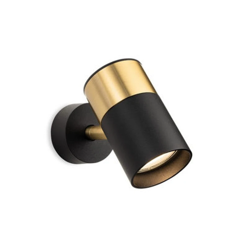 Image of Luminosa Lighting Luminosa Roma Wall Or Ceiling Spot Black With Brushed Brass 1Xgu10