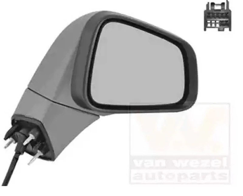 Image of VAN WEZEL 3775818 Wing mirror * HAGUS * Right, Heatable, primed Outside Mirror (50)