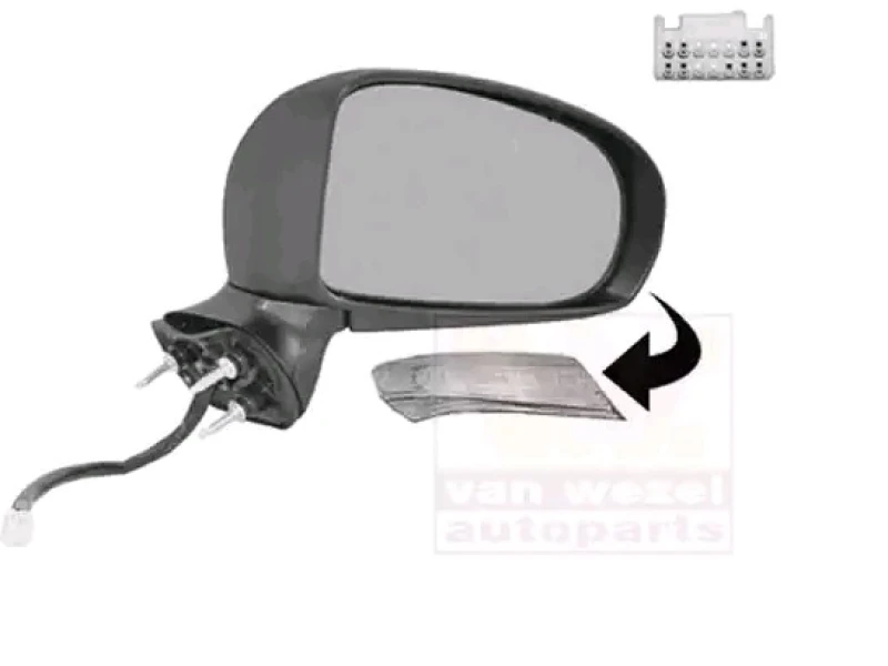 Image of VAN WEZEL 5420818 Wing mirror * HAGUS * Right, Heatable, primed Outside Mirror (50)