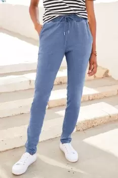 image of Relaxed Jersey Denim Pull-On Joggers 27"