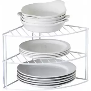 image of Neo 3 Tier Kitchen Cupboard Plate Holder and Storage Rack