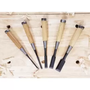 image of Asahi DK5R Japanese 5 Piece SK5 Bench Chisel Set