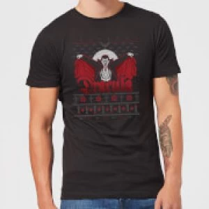 Image of Universal Monsters Dracula Christmas Mens T-Shirt - Black - M