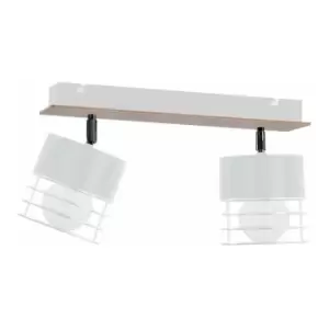 Image of Keter Casa Twin Ceiling Spotlight White, Wood, 50cm, 2x E27