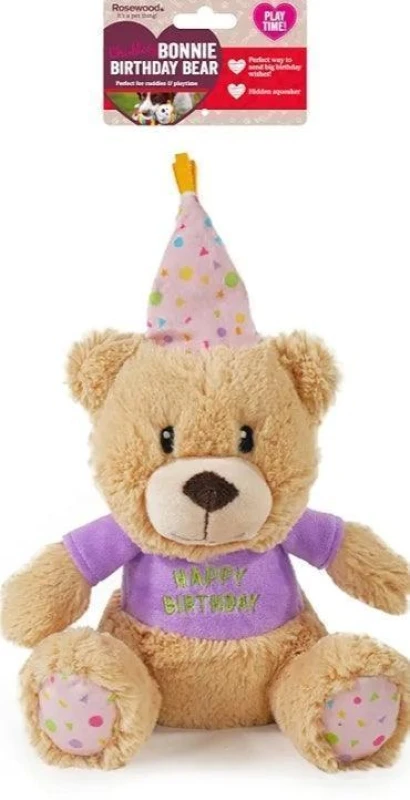 Image of Rosewood Birthday Bear Plush Toy For Dogs One Colour VAVO8 Unisex
