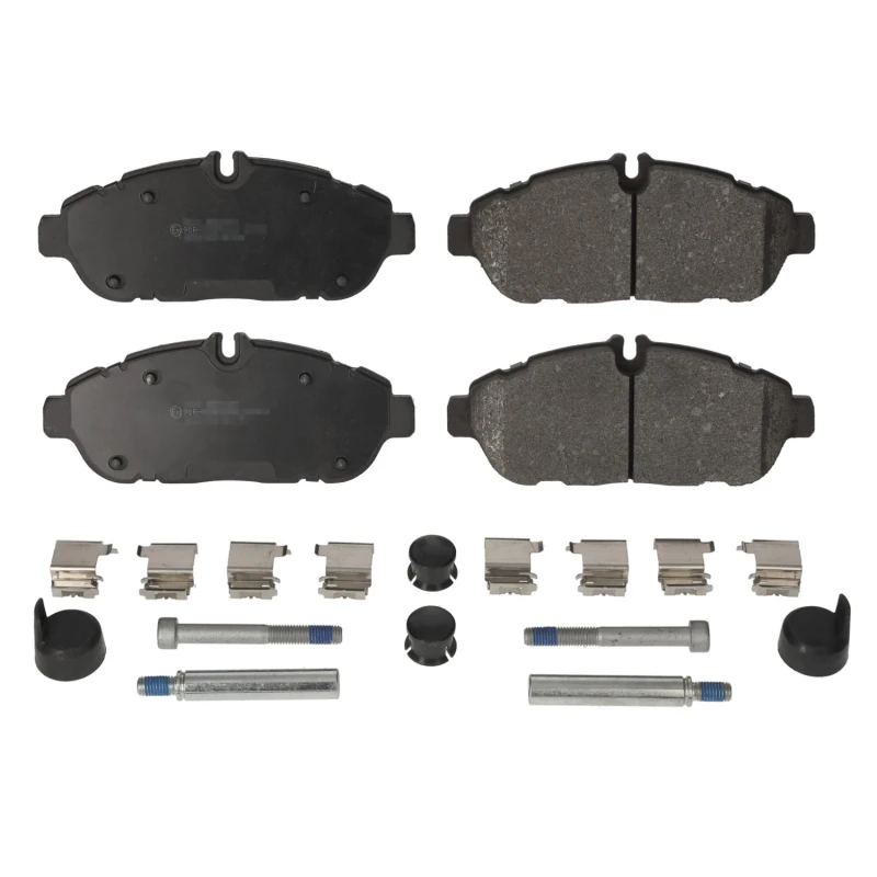 Image of FEBI BILSTEIN 186401 Brake pad set Front Axle, incl. wear warning contact, with fastening material Brake Pad Set,disc brake (402)