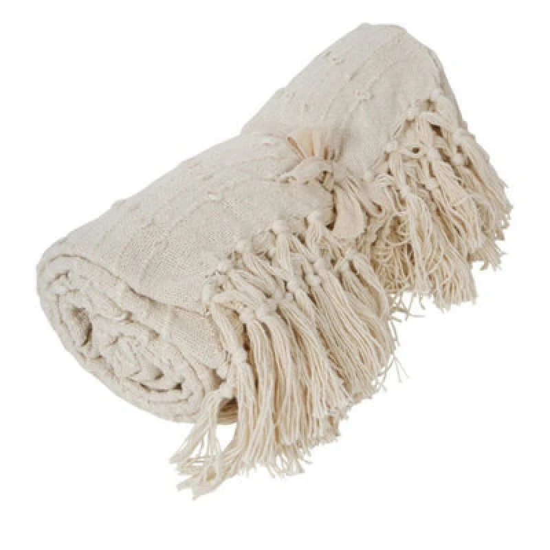 Image of Buttercup Farm Jette Throw - Cotton - L125 X W150 X H1cm - Cream