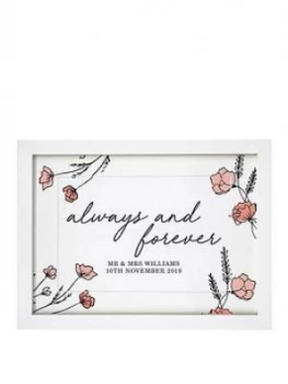 image of Personalised Always & Forever A4 Framed Print