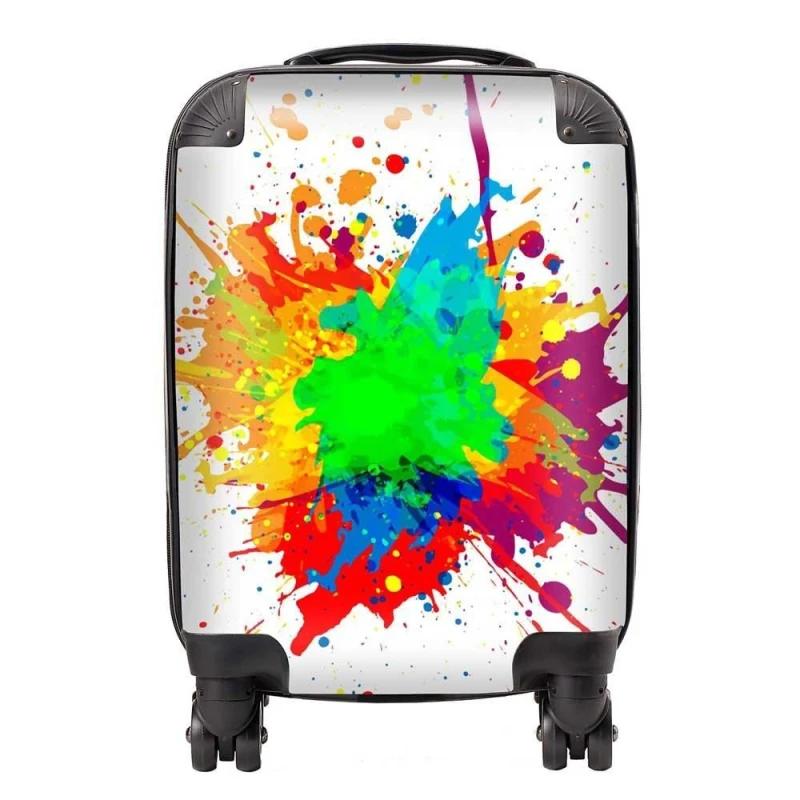 Image of Warren Reed - Designer Paint Splash Suitcase in Green Size: Large Green Unisex Large
