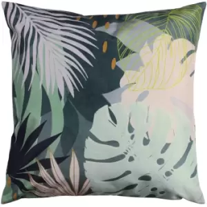 Image of Leafy Outdoor Cushion Teal