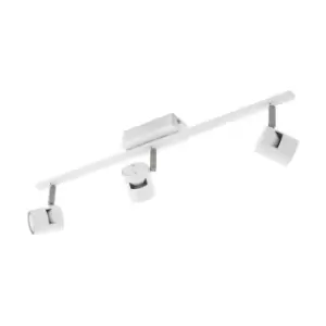 Image of Wall Light Colour White Satin Nickel Shades & Back Plate Bulb GU10 3x5W Included