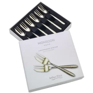 image of Arthur Price Monsoon Champagne Mirage Pastry Fork Set