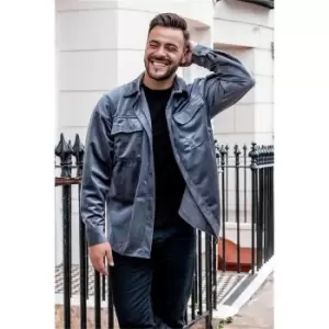Image of I Saw It First Grey Oversized Boxy Cord Shacket - Grey