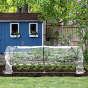Image of Outsunny PVC Greenhouse Tunnel Steel Frame Transparent 250x100x80cm