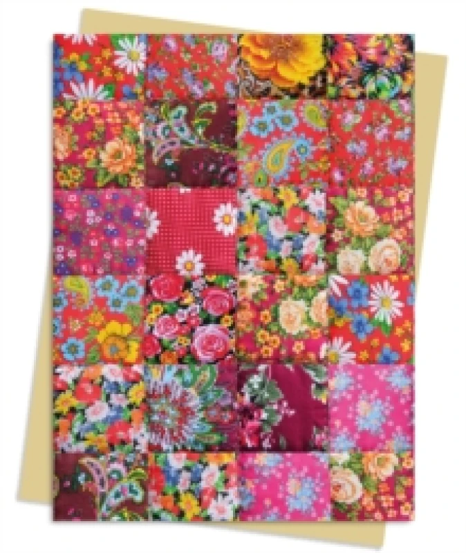 Image of Floral Patchwork Quilt Greeting Card Pack : Pack of 6 Cards