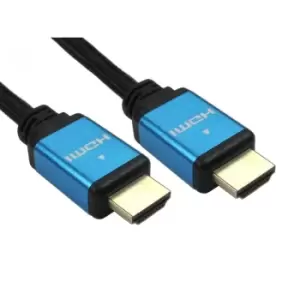 image of Cables Direct 1m HDMI v2.1 Certified Video Cable, Blue Connector