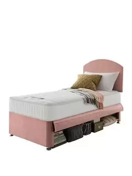 Image of Silentnight Kids Maxi Store Bright Velvet Divan Bed Set, Sprung Mattress and Headboard, Lilac