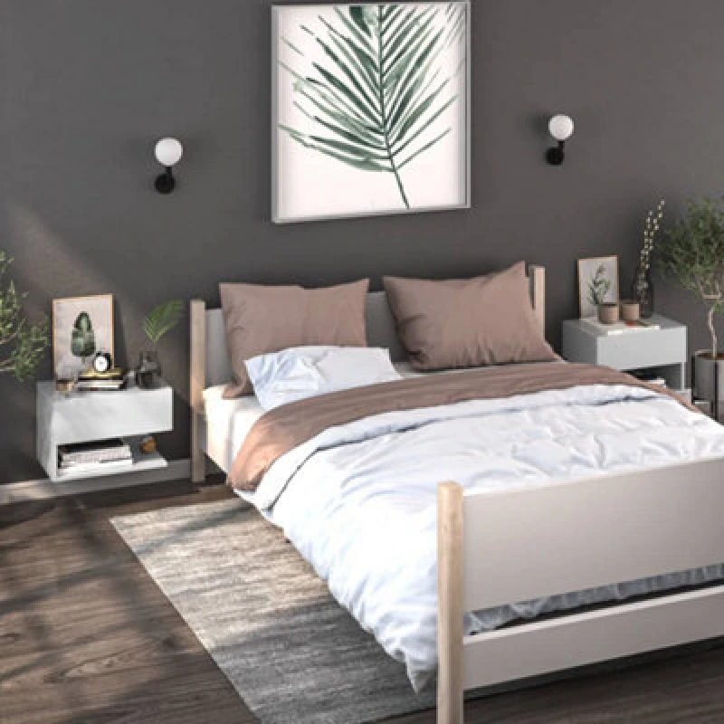 Image of VIDAXL Wall-mounted Bedside Cabinets 2 pcs White Vidaxl 8720286963975
