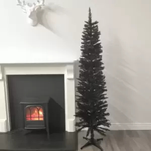 Image of 6ft (180cm) Black Pencil Pine Christmas Tree with 321 Tips