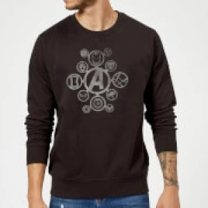 image of Avengers Distressed Metal Icon Sweatshirt - Black