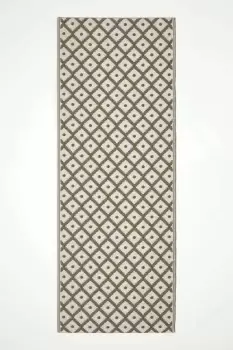 Image of May Geometric Olive Green Outdoor Rug Runner