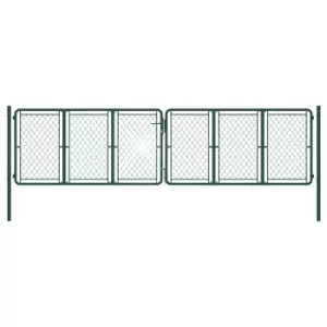 Image of Vidaxl Garden Gate Steel 400X125cm Green