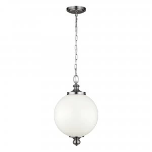 Image of 1 Light Large Globe Ceiling Pendant Polished Nickel, E27