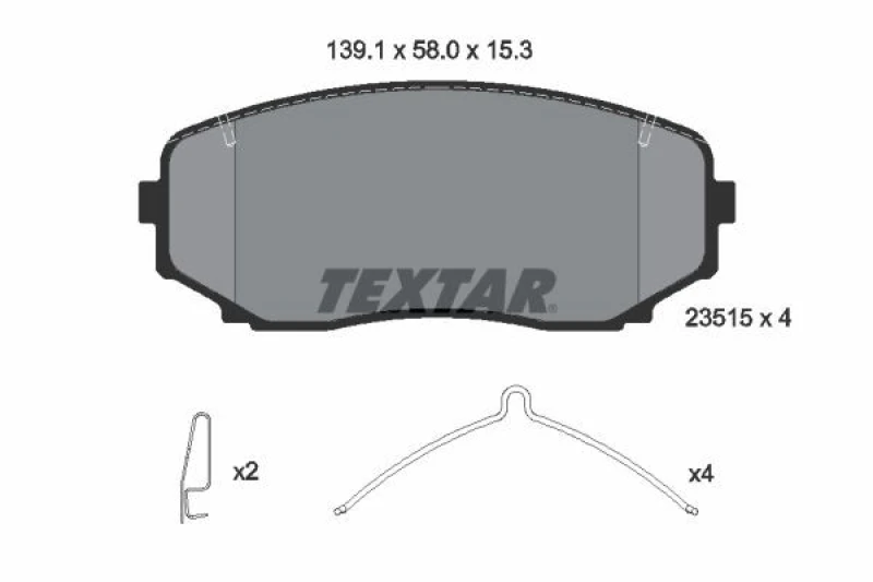Image of Brake pad set TEXTAR 2351505