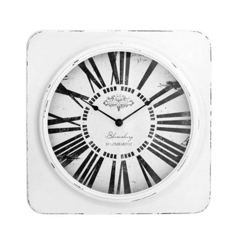 Image of Premier Housewares Interiors by Premier White Antique Finish Wall Clock White
