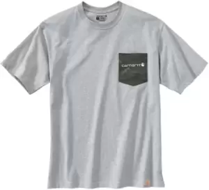 Image of Carhartt Camo Pocket Graphic T-Shirt, grey, Size L, grey, Size L