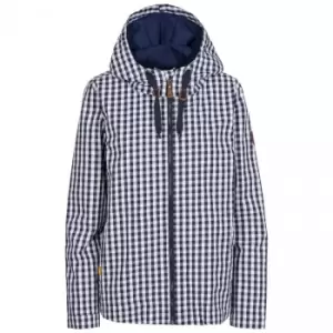 Image of Trespass Womens/Ladies Dignity Printed Waterproof Jacket (L) (Navy Gingham)
