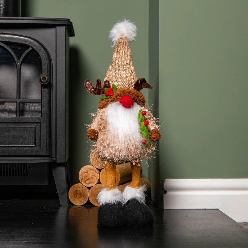Image of 46cm Battery Operated Light up Standing Christmas Reindeer Gonk with Warm White LEDs
