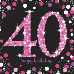 image of Happy Birthday 40 Napkins (Pack Of 16)