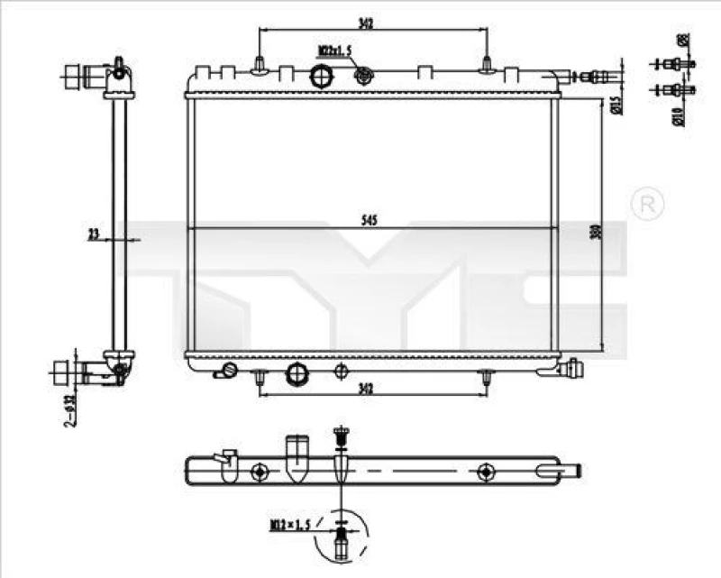 Image of TYC Engine radiator TYC 726-0016-R