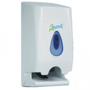 image of 2Work Twin Toilet Roll Dispenser White KMON503