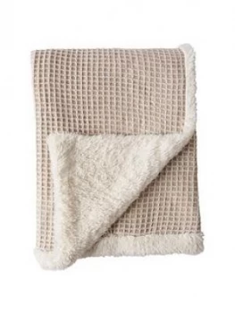 Cascade Home Luxury Knitted Waffle Sherpa Throw