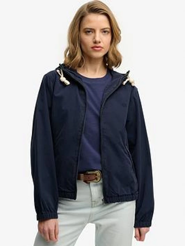 Image of Superdry Womens washed twill hoodie Superdry Bleu Female M