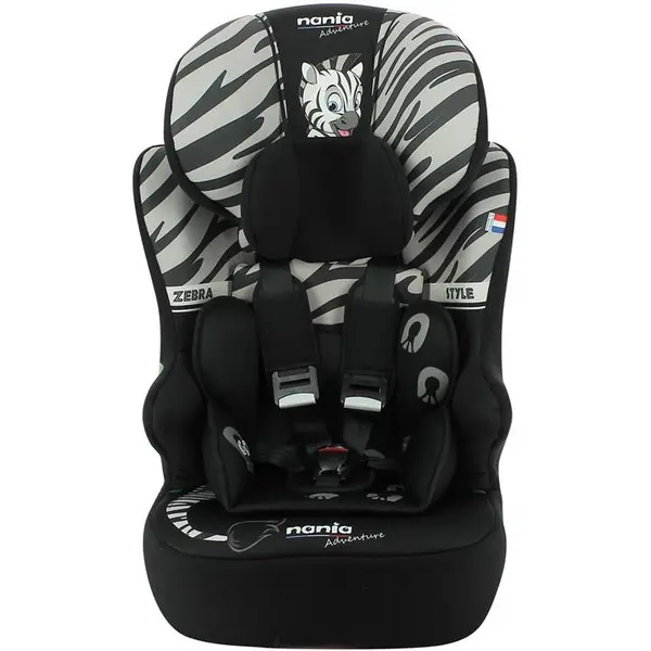 Image of NANIA Race I Zebra Adventure 76-140cm car seat 1 Black 40747303027
