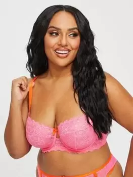 Image of Ann Summers Bras Heart To Heart Fuller Bust Non Pad Balcony - Bright Pink, Bright Pink, Size 32H, Women