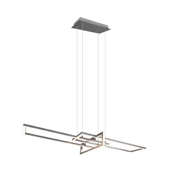 Image of Salinas Modern Bar Pendant Ceiling Light Nickel Matt 3000K