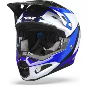 Image of FLY Racing Formula Carbon Prime Helmet Blue White Blue Carbon M