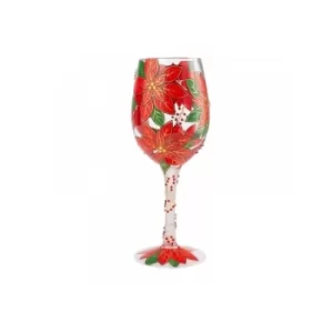 image of Pretty as a Poinsettia Wine Glass