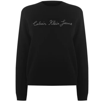 Image of Calvin Klein Jeans Stitch Logo Sweatshirt - CK Black