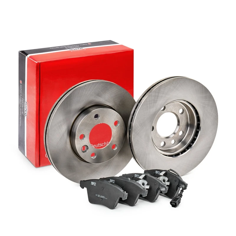 Image of MAPCO 47779 Brake disc and pads set Front Axle, Brake Disc Type: Vented, incl. wear warning contact, with anti-squeak plate Brake Set,disc brakes (34